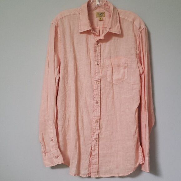 TRE VERO MENS 100% LINEN LONG SLEEVE CASUAL SHIRT SIZE M - Picture 1 of 6